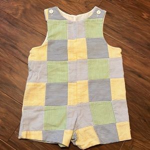 Toddler patchwork shortall